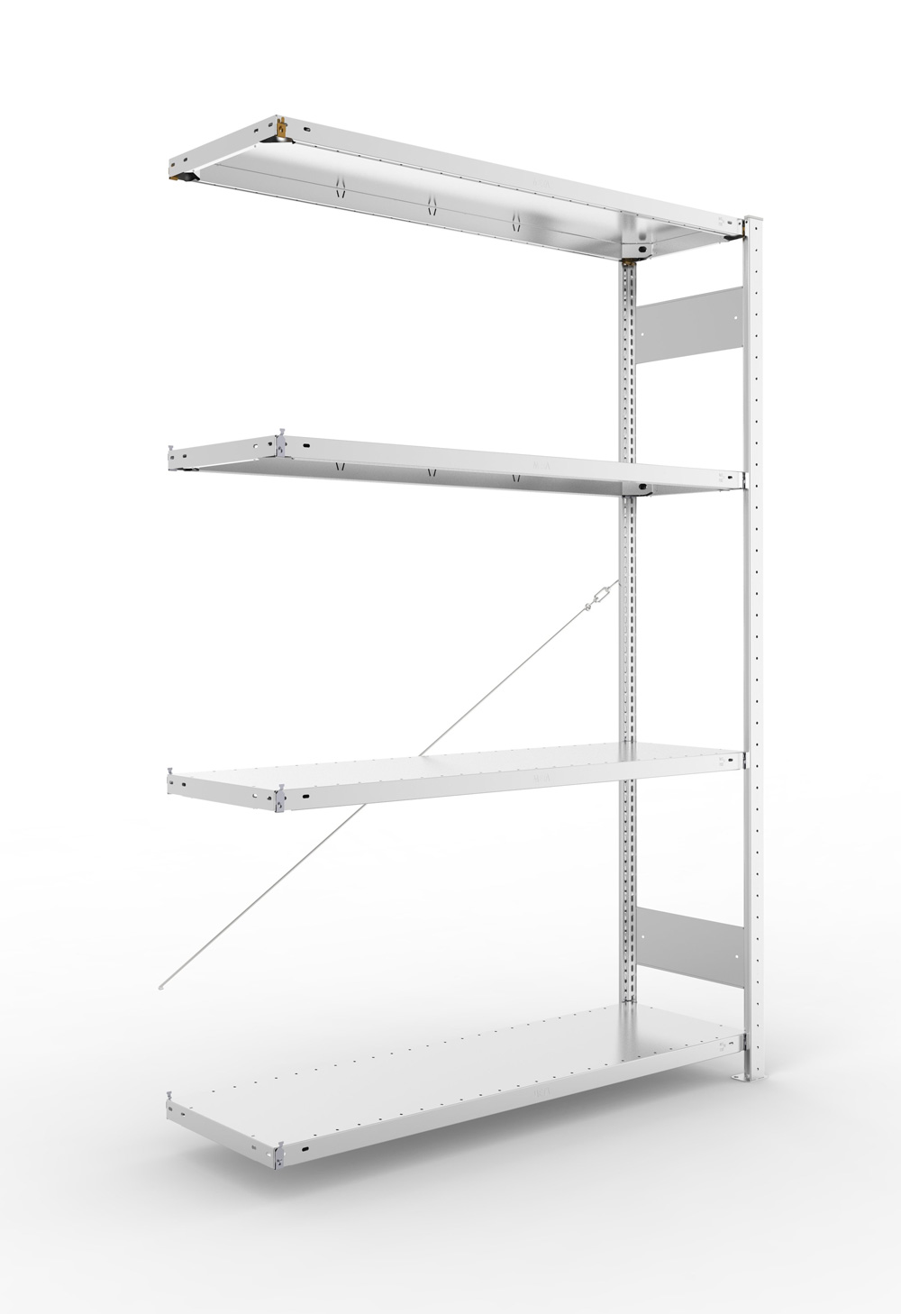 Fachbodenregal, 2000 x 1300 x 400 mm (HxBxT), Anbauregal
