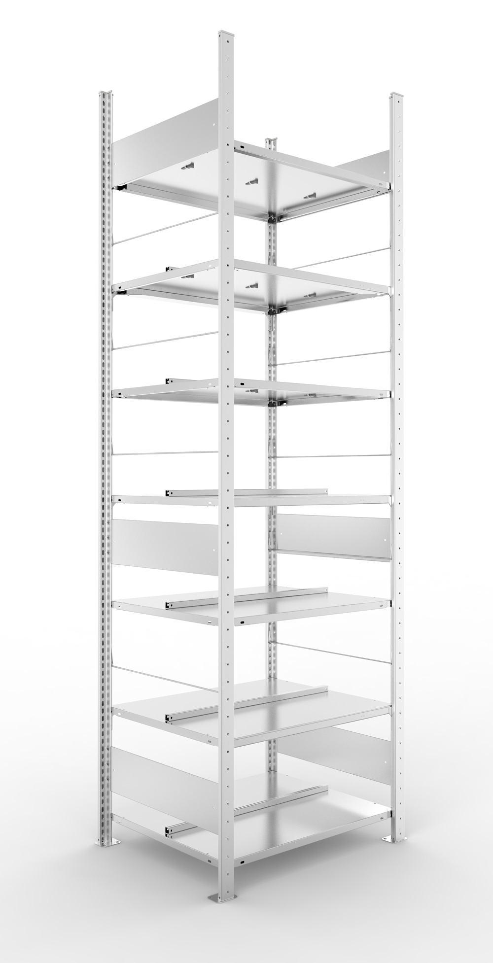 Büroregal, 2500 x 750 x 600 mm (HxBxT), Grundregal