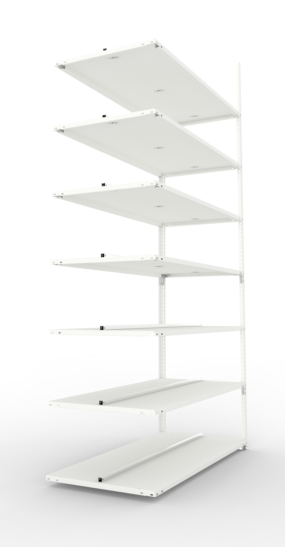 Büroschraubregal 2500 x 1250 x 600 mm (HxBxT), Anbauregal