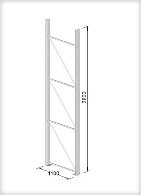 Ständer für Palettenregal SR 120/20, H x T: 3.800 x 1.100 mm, RAL 5010