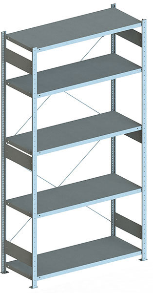 Fachbodenregal, 2500 x 1300 x 500 mm (HxBxT), Grundregal