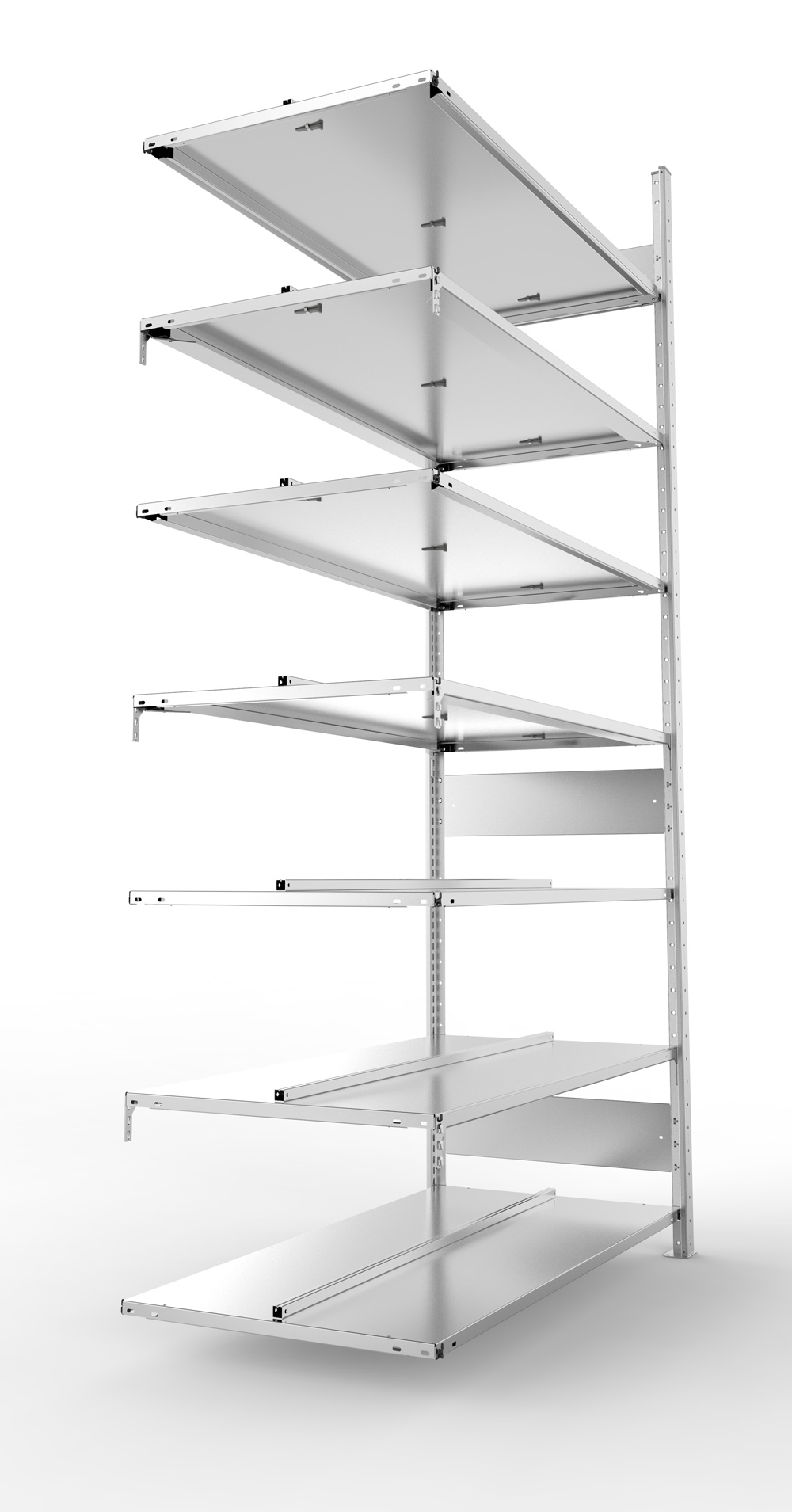 Büroregal, 2500 x 1250 x 600 mm (HxBxT), Anbauregal