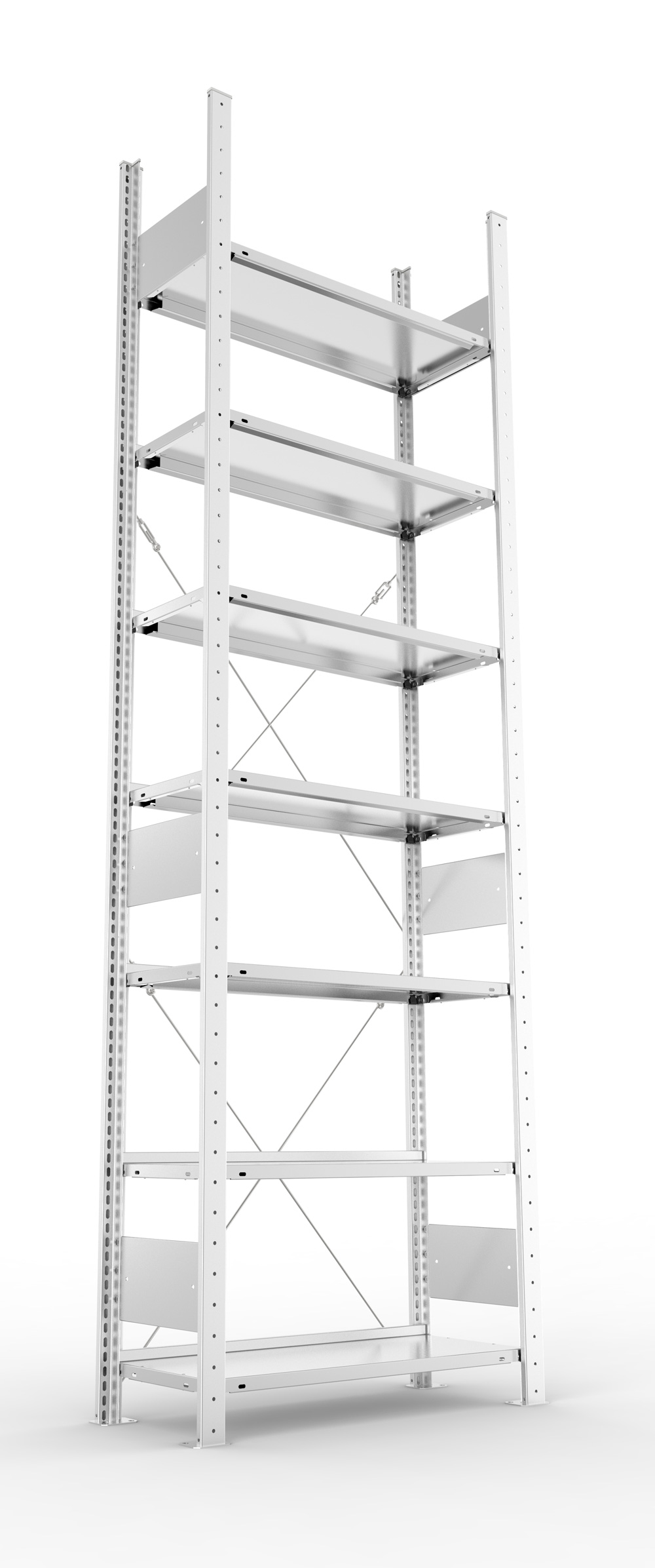 Büroregal, 2500 x 750 x 300 mm (HxBxT), Grundregal