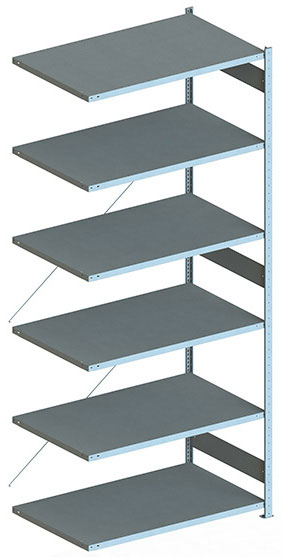 Fachbodenregal, 3000 x 1300 x 800 mm (HxBxT), Anbauregal