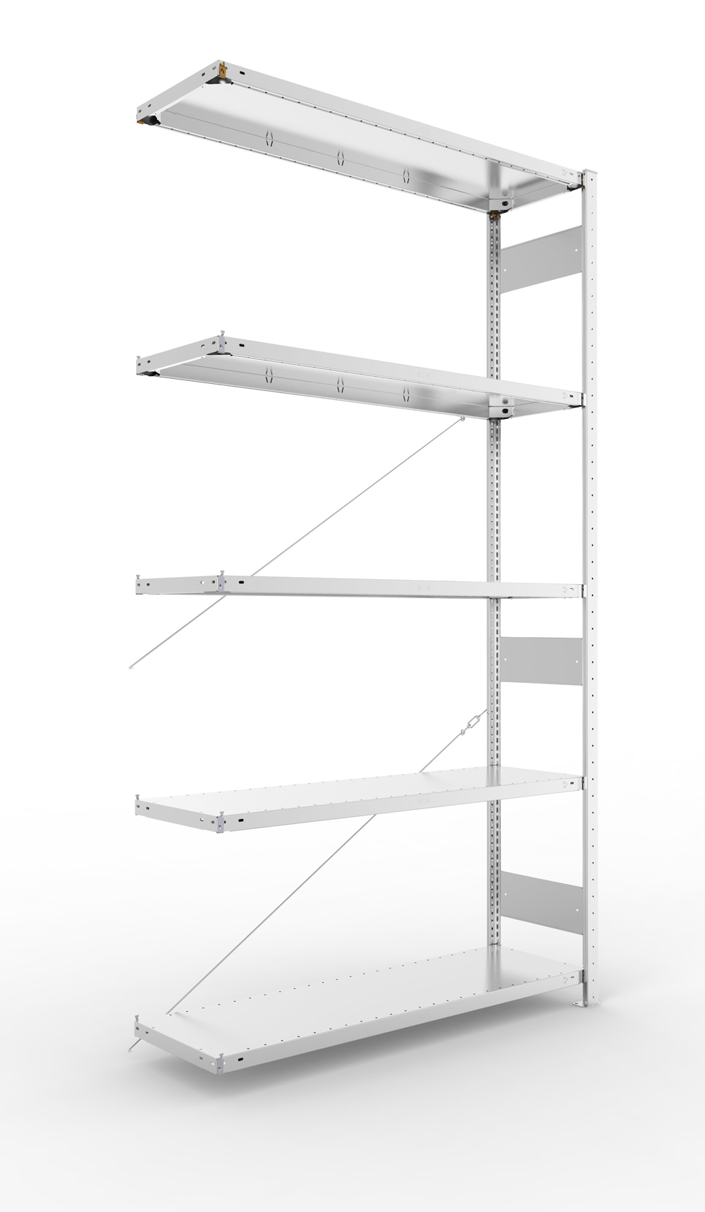 Fachbodenregal, 2500 x 1300 x 400 mm (HxBxT), Anbauregal