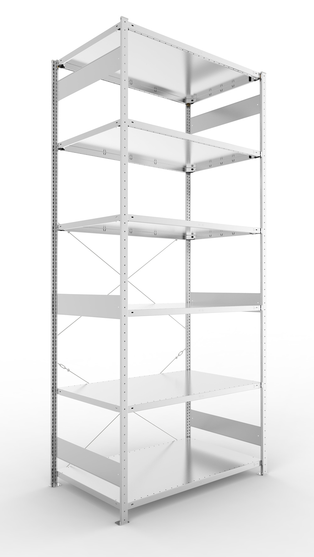 Fachbodenregal, 3000 x 1300 x 800 mm (HxBxT), Grundregal