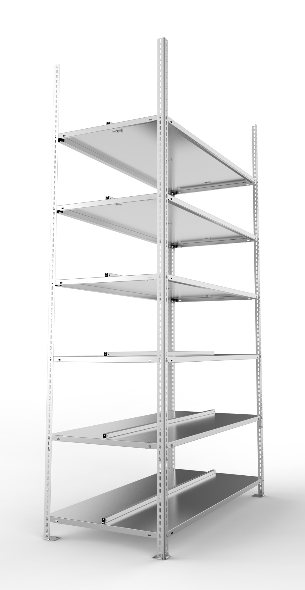 Büroschraubregal, 2200 x 1250 x 600 mm (HxBxT), Grundregal