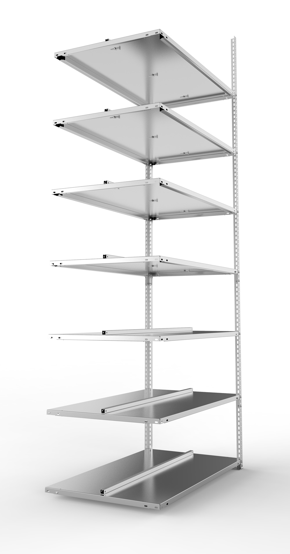 Büroschraubregal, 2500 x 1000 x 600 mm (HxBxT), Anbauregal