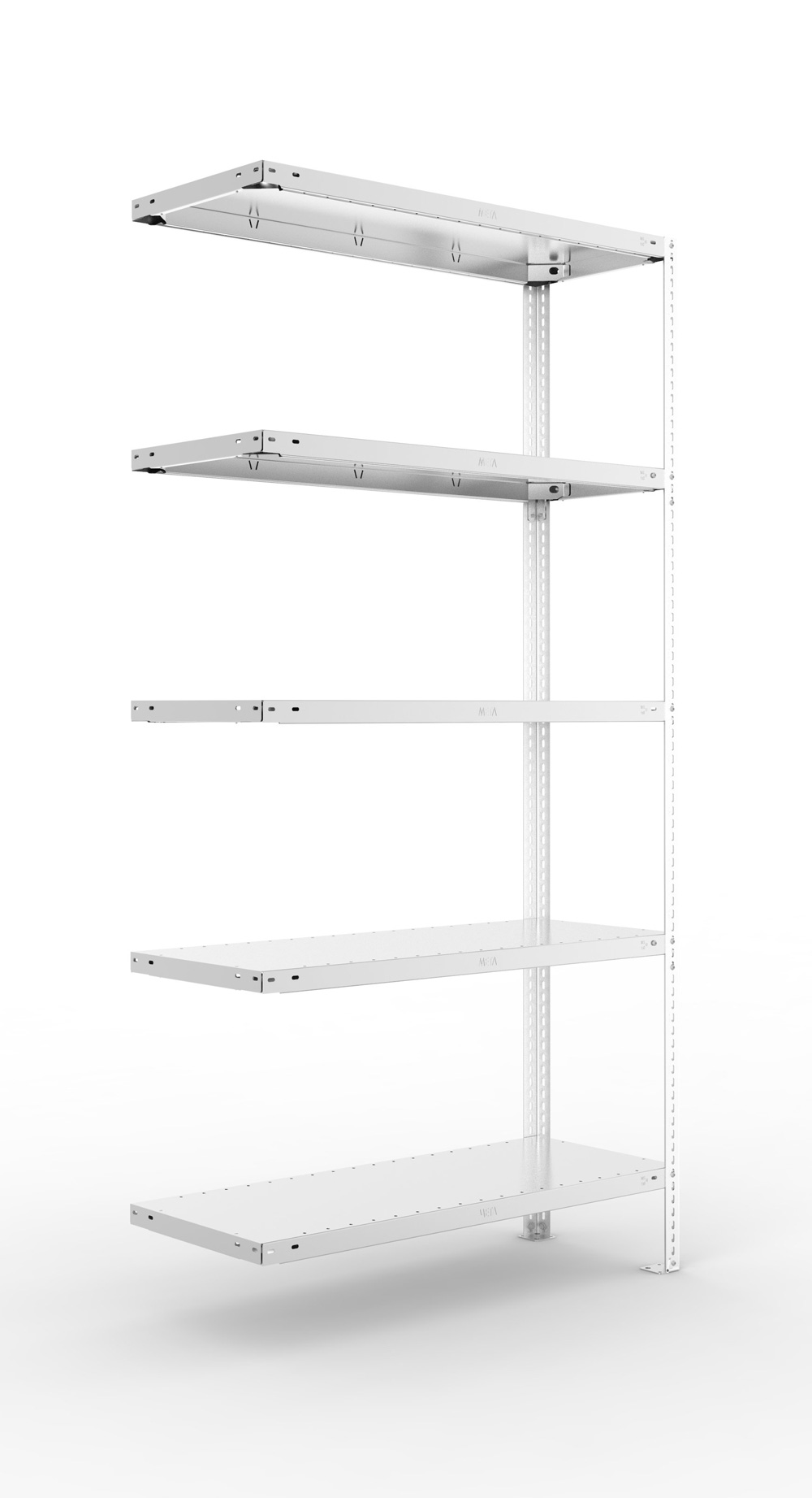 Fachbodenschraubregal, 2000 x 1000 x 400 mm (HxBxT), Anbauregal