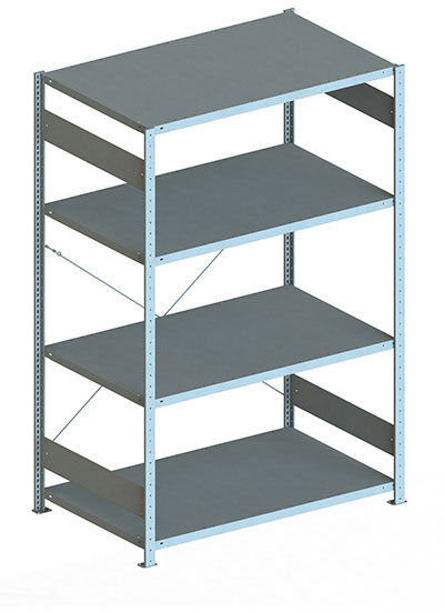 Fachbodenregal, 2000 x 1300 x 800 mm (HxBxT), Grundregal