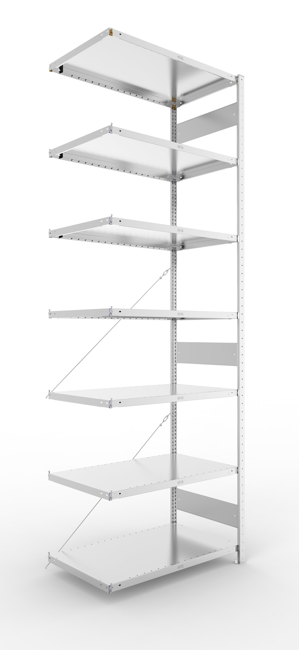 Fachbodenregal, 3000 x 1000 x 600 mm (HxBxT), Anbauregal