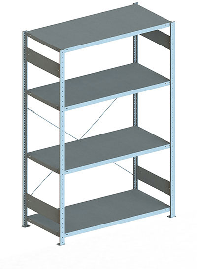 Fachbodenregal, 2000 x 1300 x 600 mm (HxBxT), Grundregal