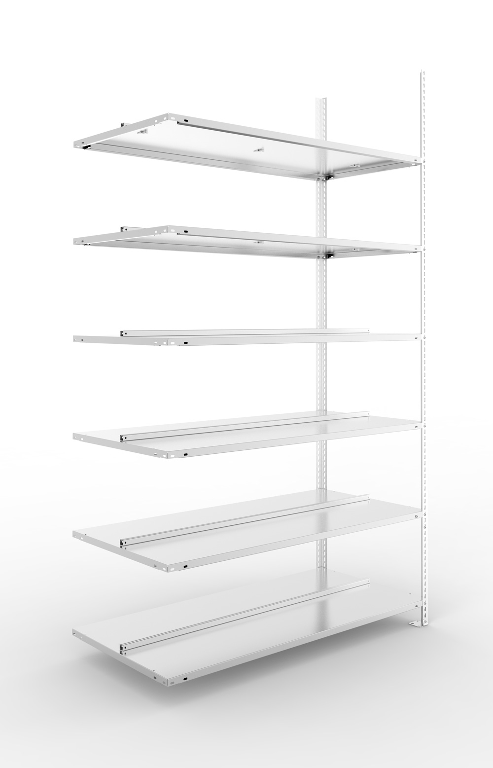 Büroschraubregal, 2200 x 1250 x 600 mm (HxBxT), Anbauregal