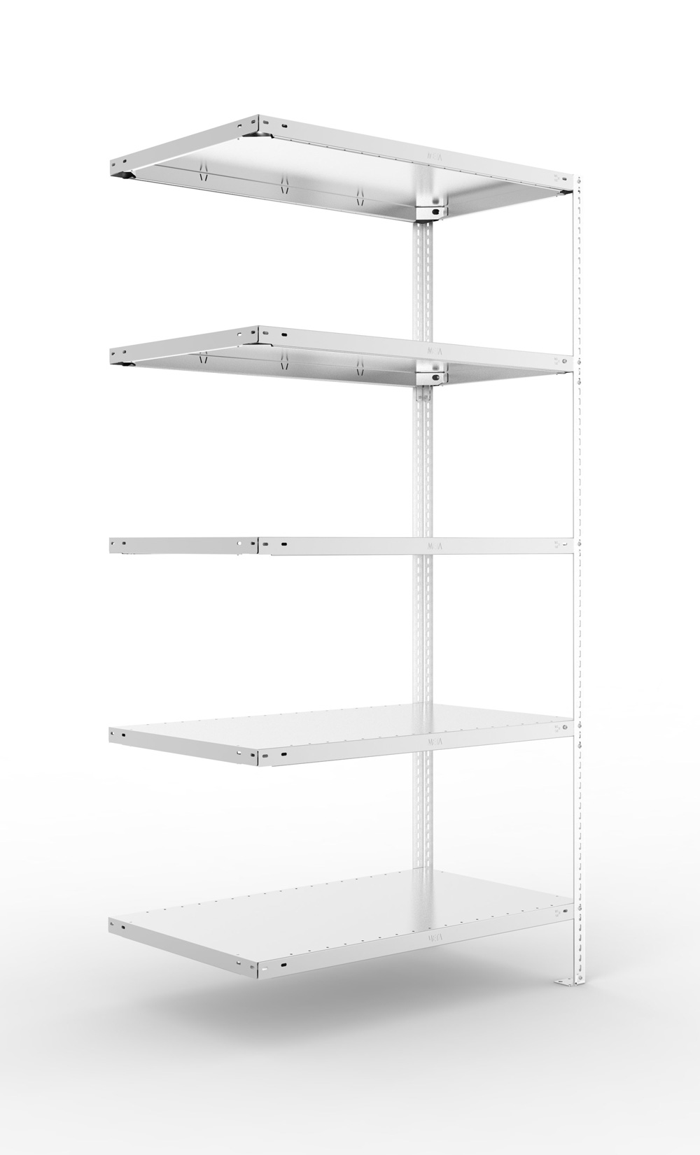 Fachbodenschraubregal, 2000 x 1000 x 600 mm (HxBxT), Anbauregal