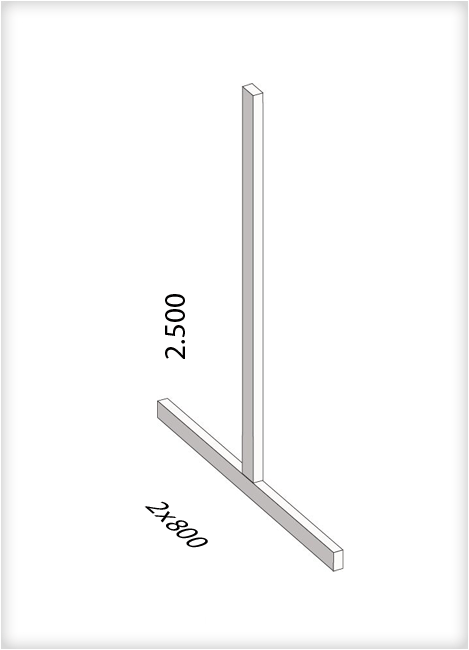 Ständer für Kragarmregal, mittelschwere Ausführung doppelseitig, 2.500 x 1.600 mm