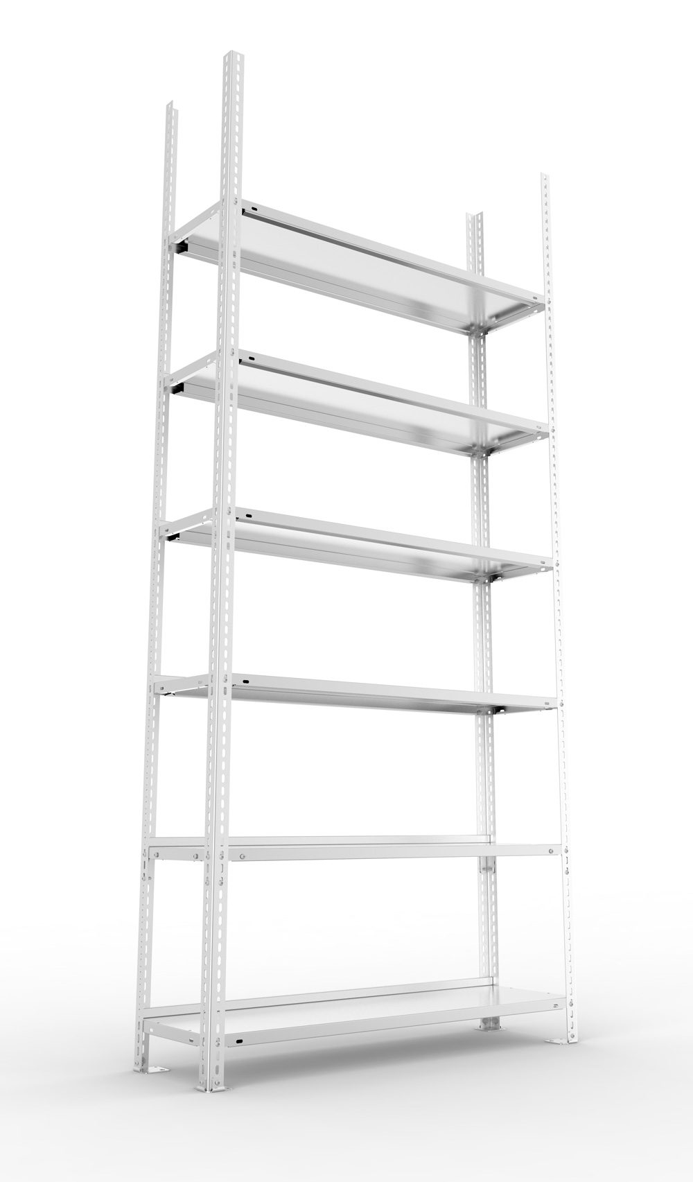 Büroschraubregal, 2200 x 1000 x 300 mm (HxBxT), Grundregal