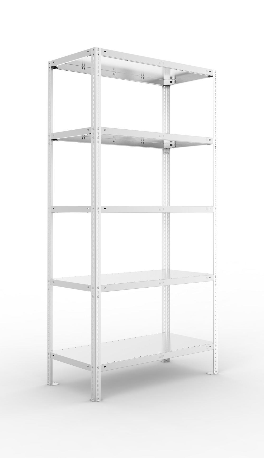 Fachbodenschraubregal, 2000 x 1000 x 500 mm (HxBxT), Grundregal