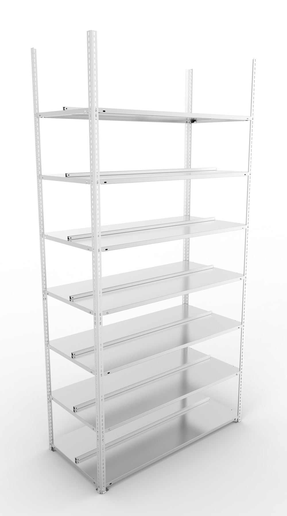 Büroschraubregal, 2500 x 1250 x 600 mm (HxBxT), Grundregal