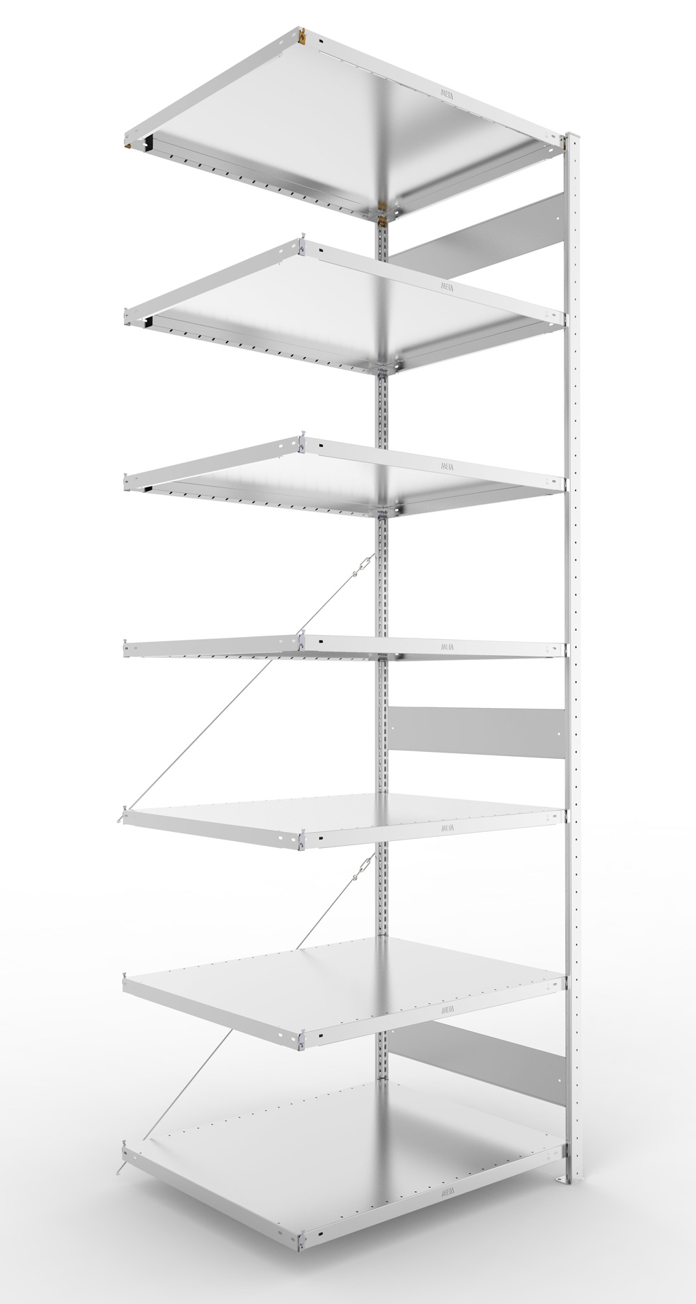 Fachbodenregal, 3000 x 1000 x 800 mm (HxBxT), Grundregal