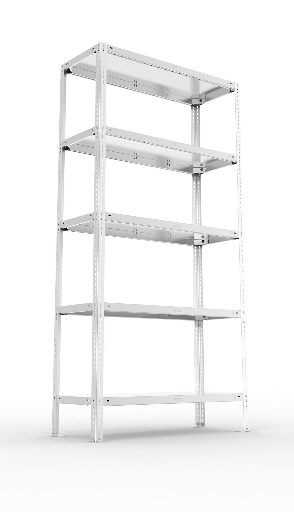 Fachbodenschraubregal, 2000 x 1000 x 400 mm (HxBxT), Grundregal