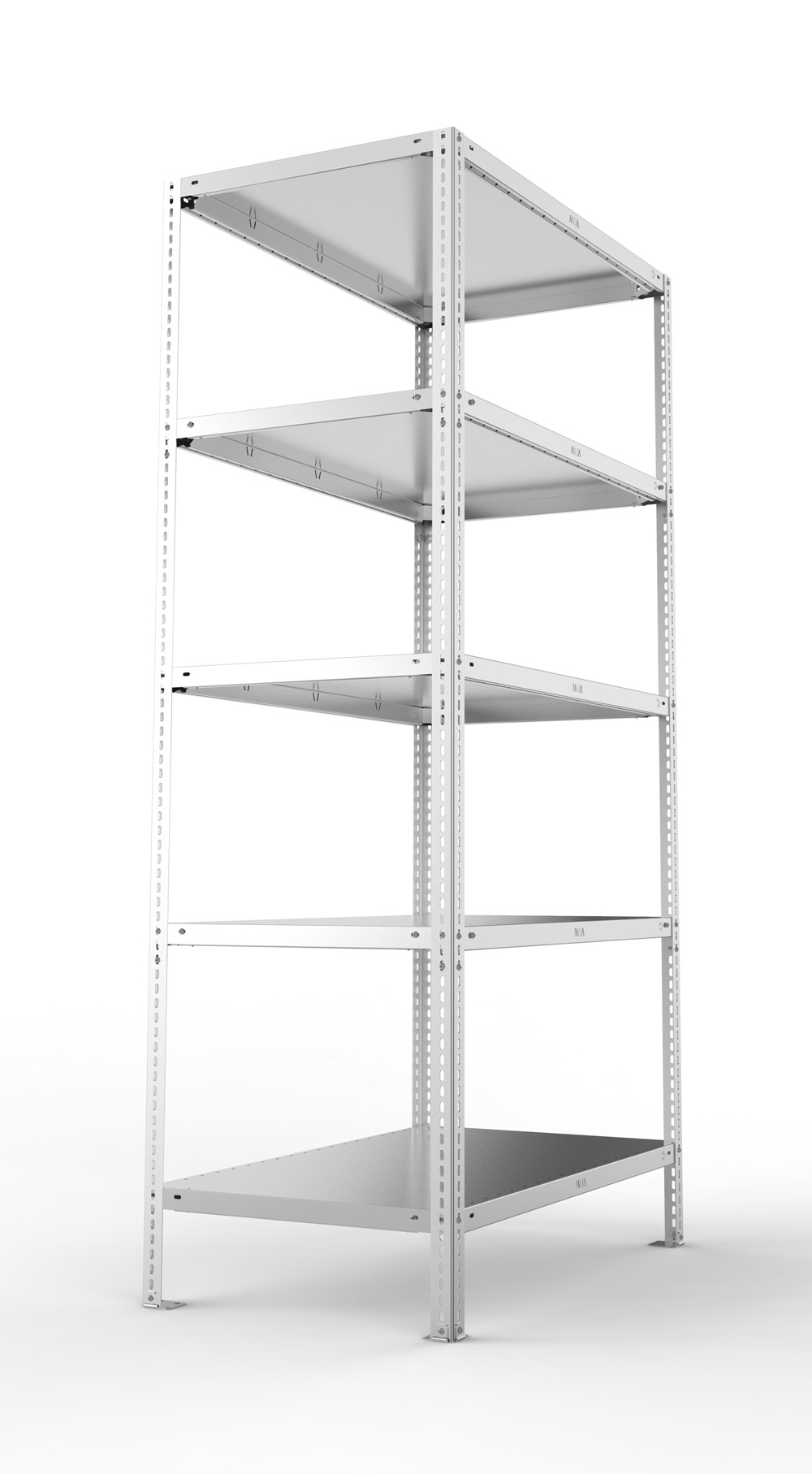 Fachbodenschraubregal, 2000 x 1000 x 600 mm (HxBxT), Grundregal