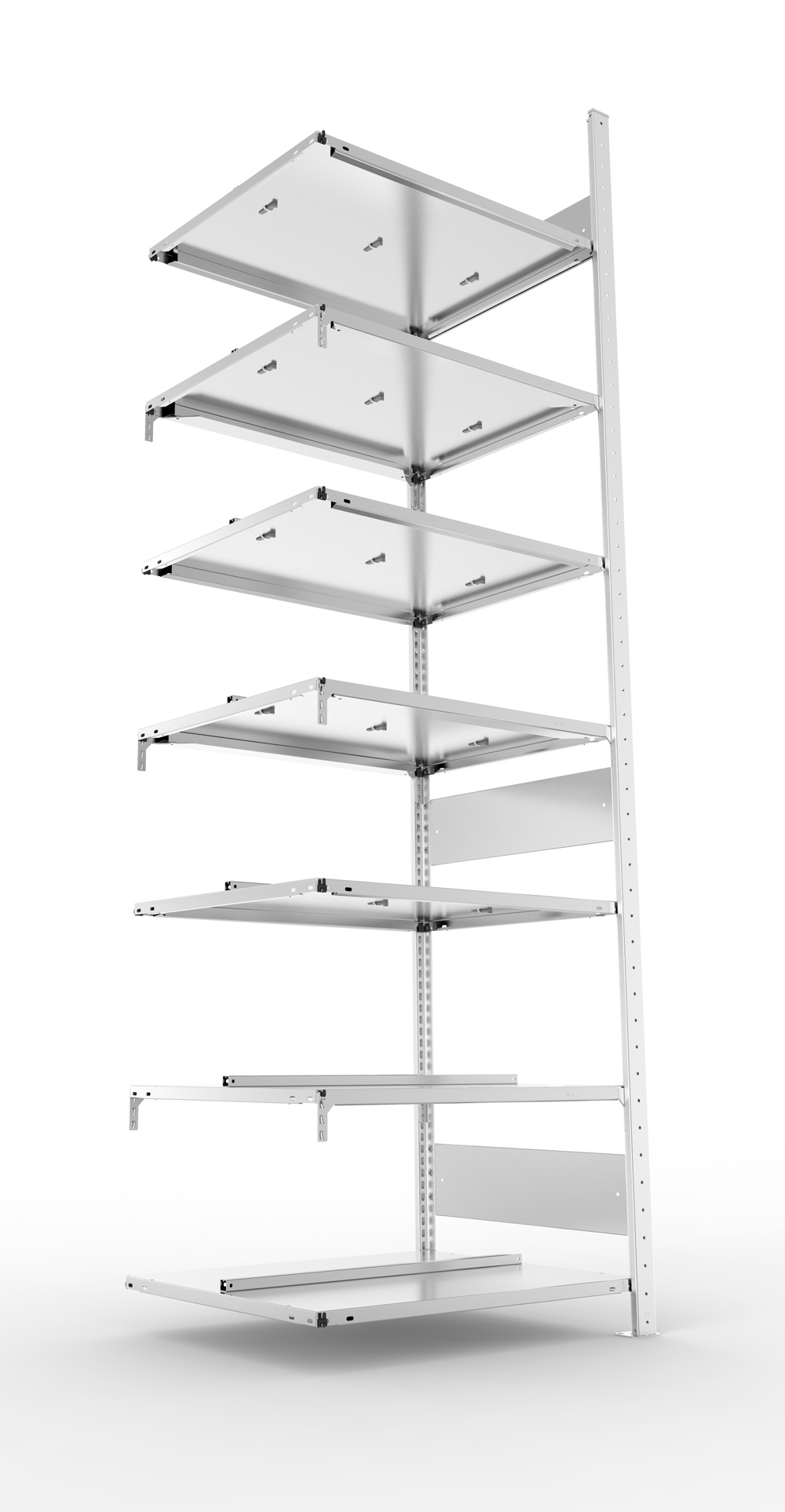 Büroregal, 2500 x 750 x 600 mm (HxBxT), Anbauregal