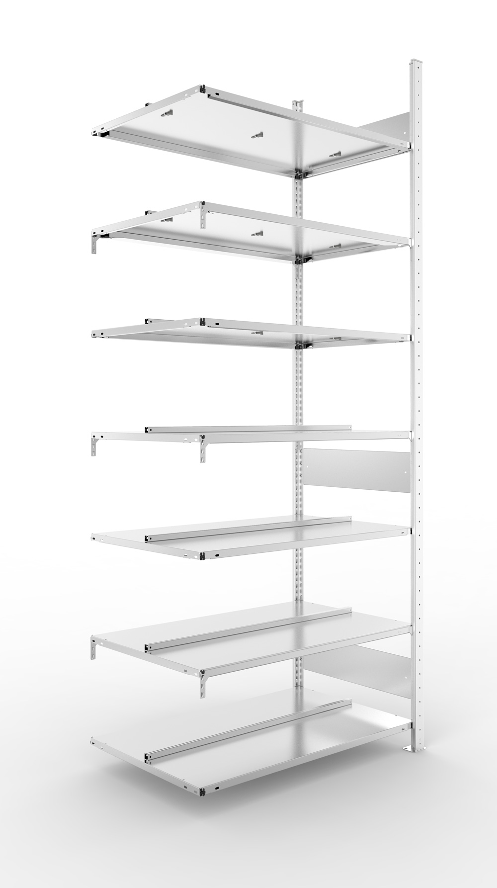 Büroregal, 2500 x 1000 x 600 mm (HxBxT), Anbauregal