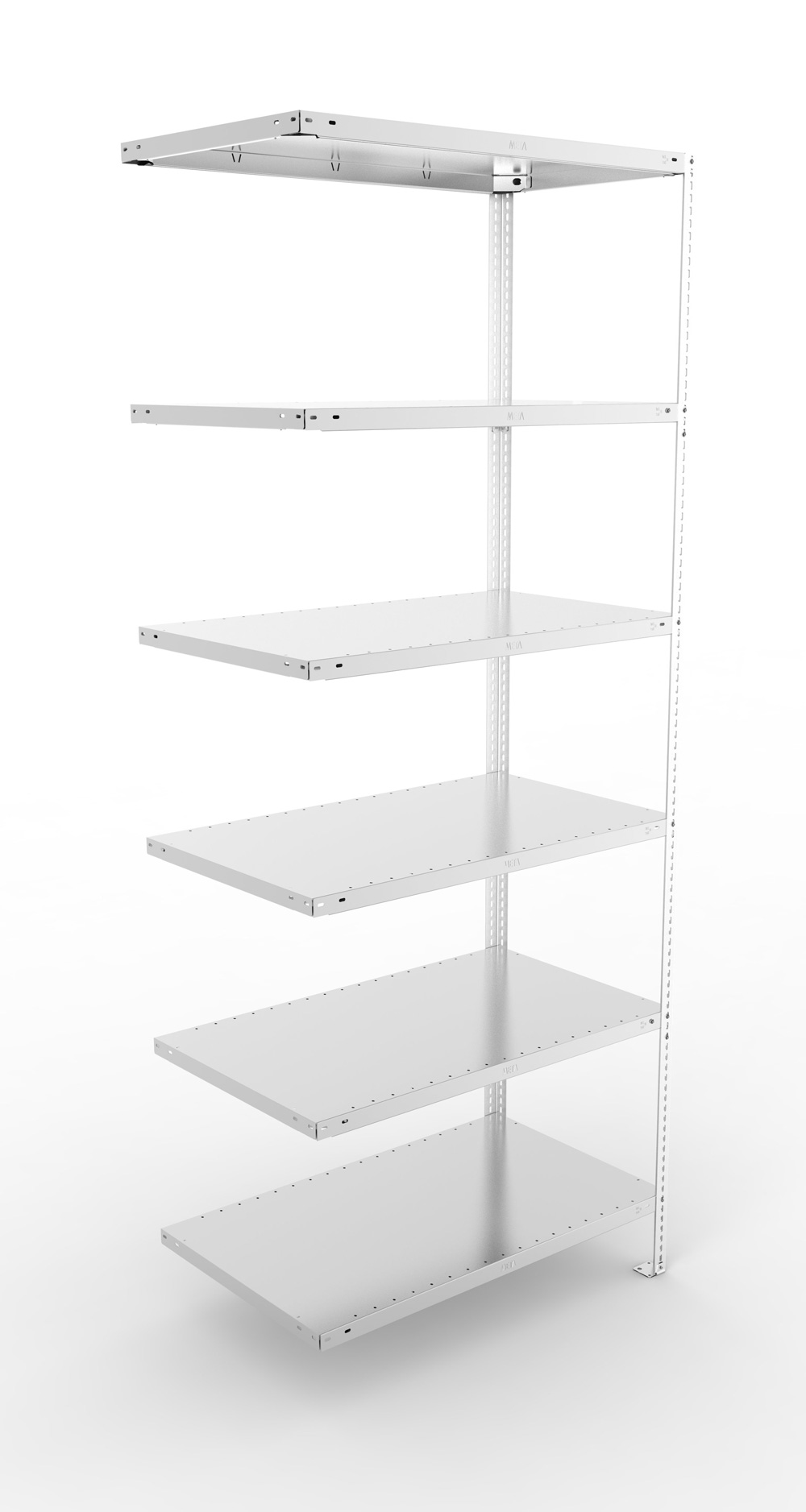 Fachbodenschraubregal, 2500 x 1000 x 600 mm (HxBxT), Anbauregal