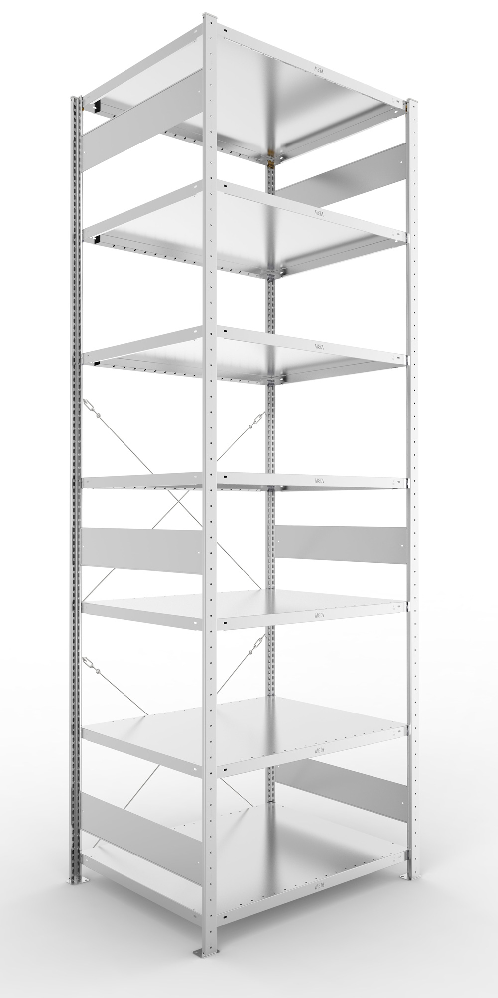 Fachbodenregal, 3000 x 1000 x 800 mm (HxBxT), Anbauregal