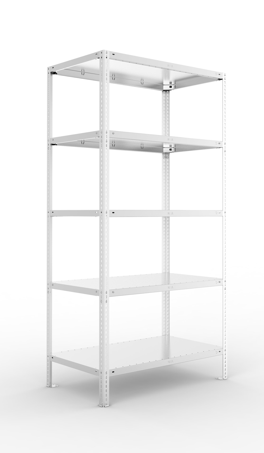 Fachbodenschraubregal, 2000 x 1000 x 600 mm (HxBxT), Grundregal