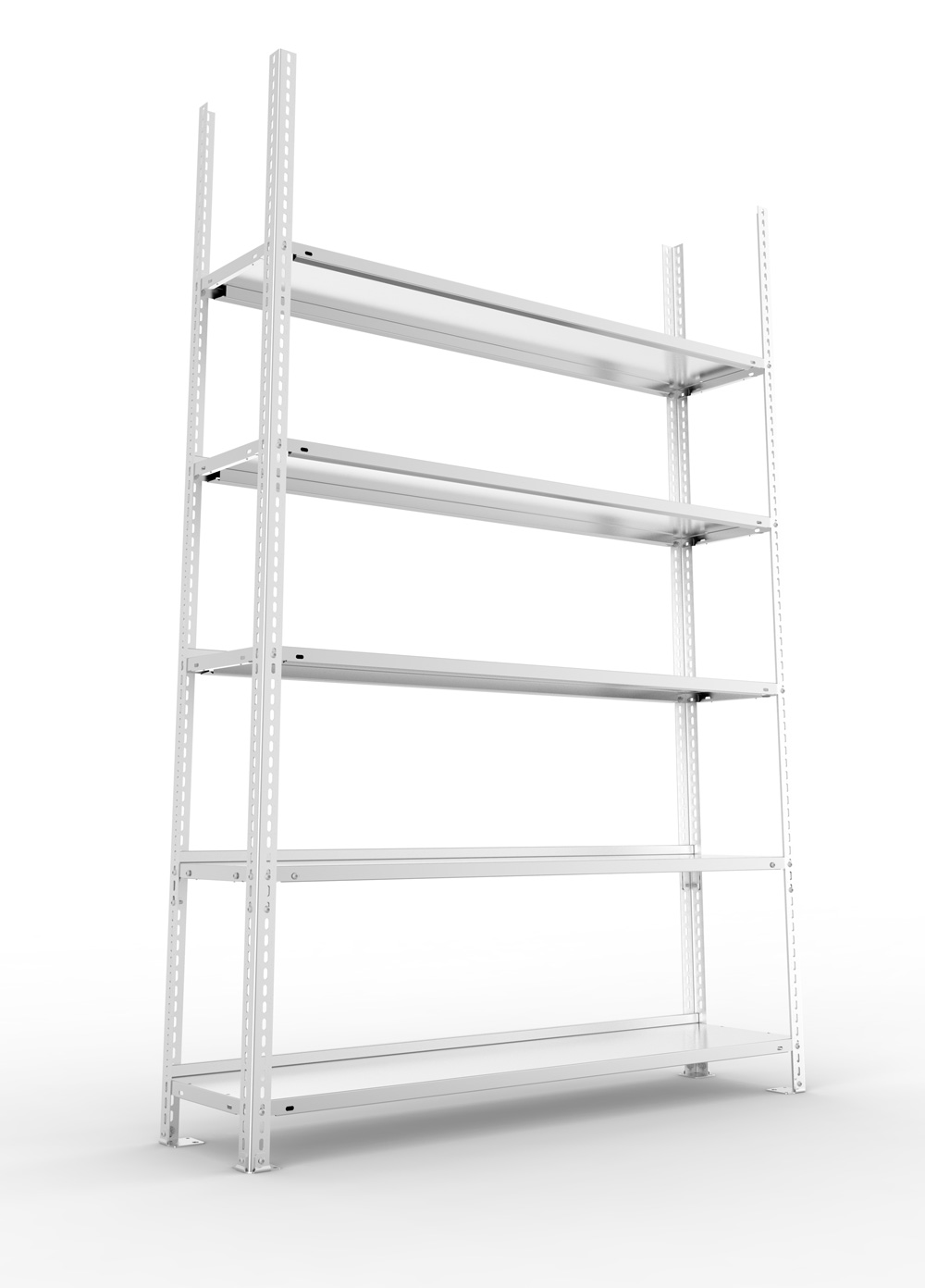 Büroschraubregal, 1850 x 1250 x 300 mm (HxBxT), Grundregal