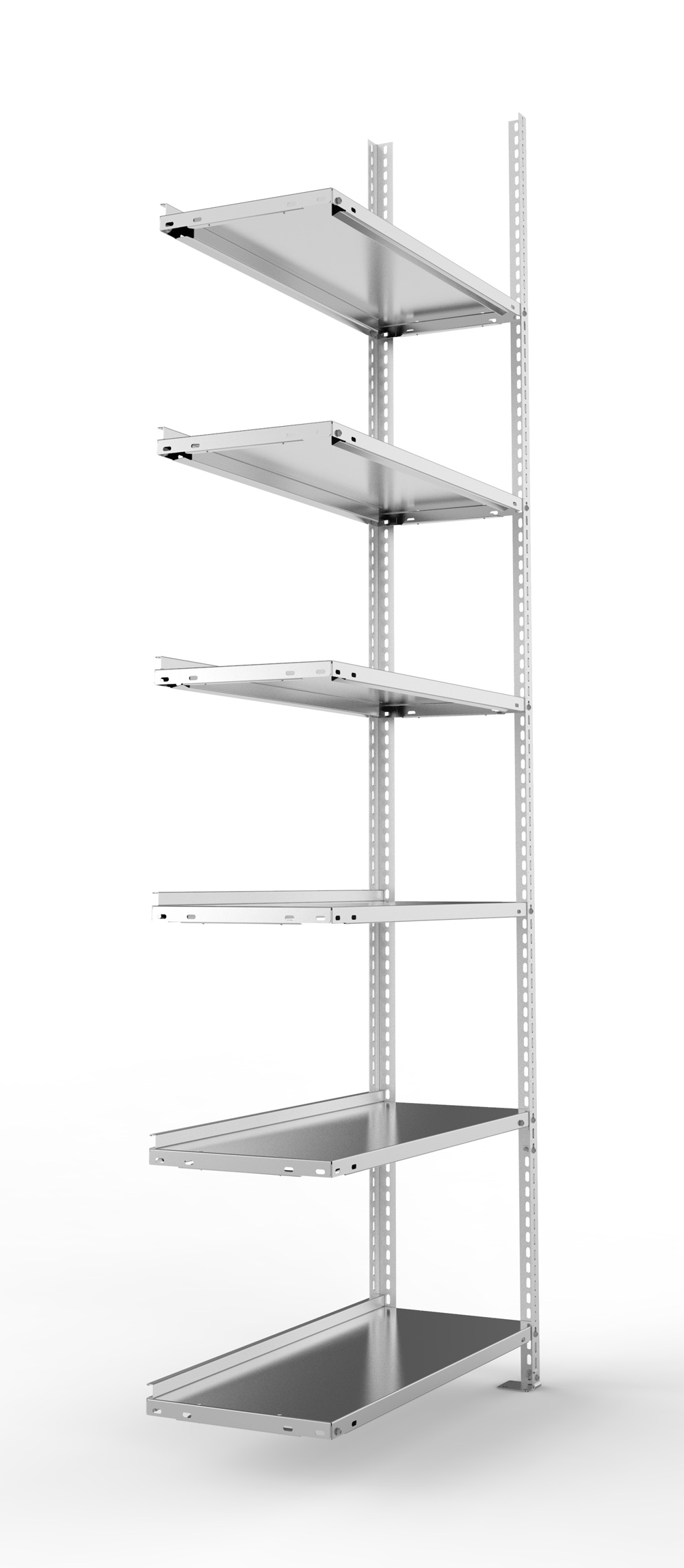 Büroschraubregal, 2200 x 750 x 300 mm (HxBxT), Anbauregal