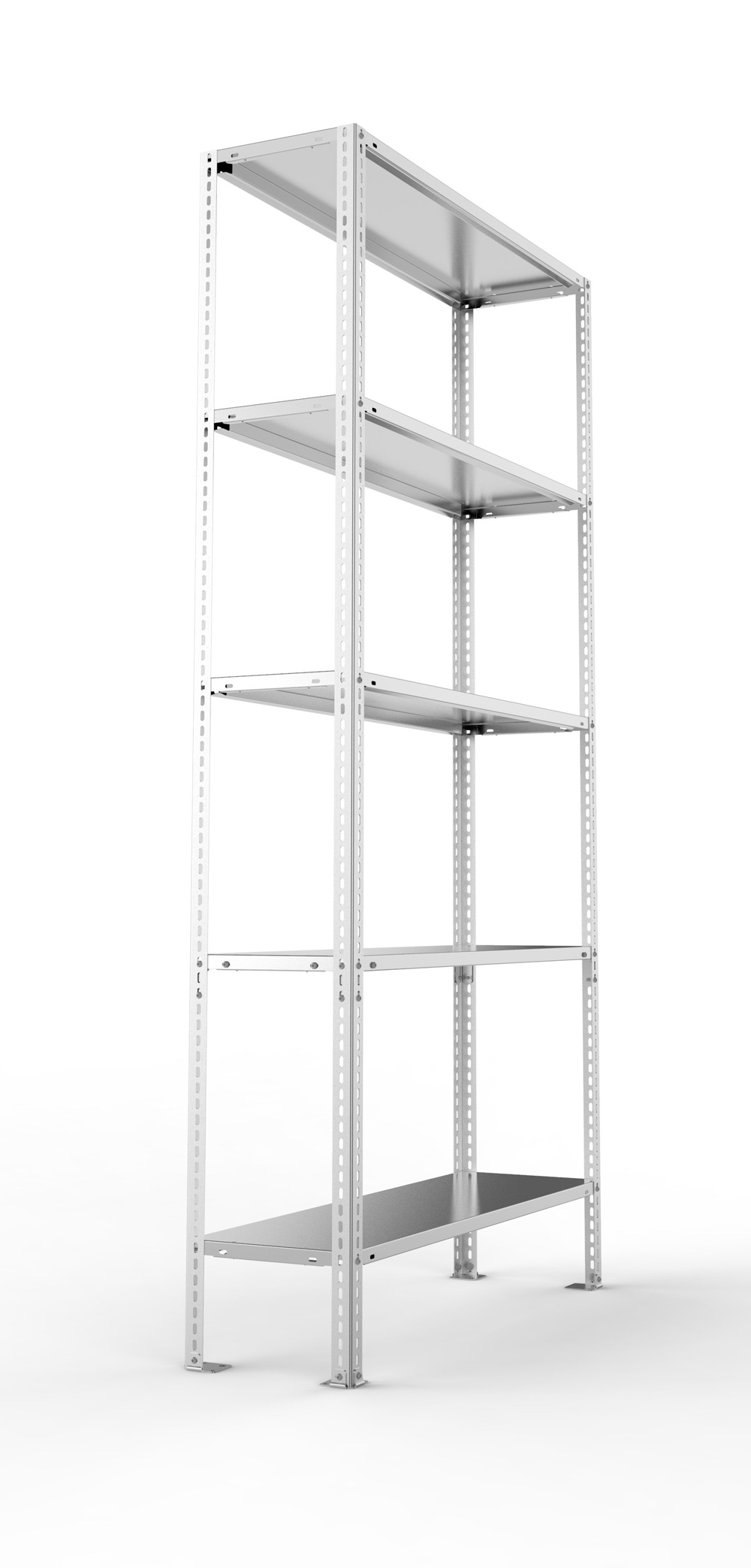 Fachbodenschraubregal, 2000 x 1000 x 300 mm (HxBxT), Grundregal