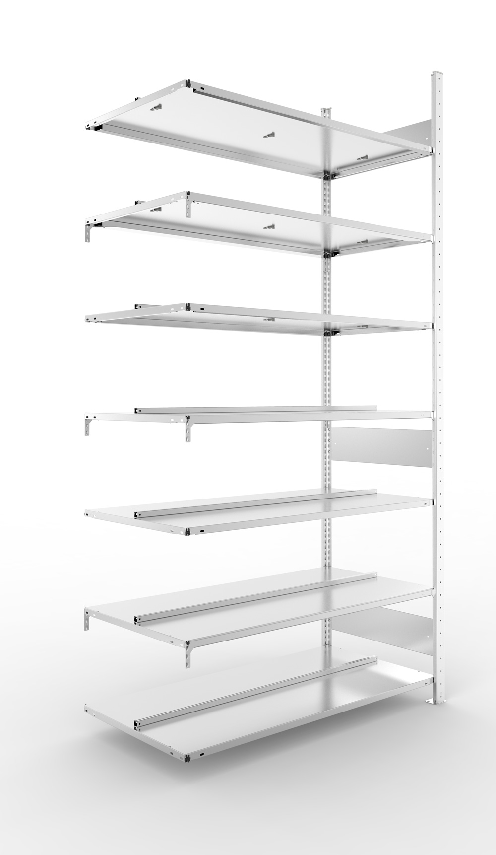 Büroregal, 2500 x 1250 x 600 mm (HxBxT), Anbauregal