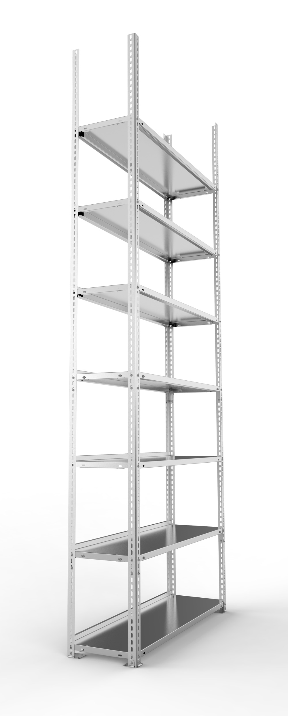 Büroschraubregal, 2500 x 1000 x 300 mm (HxBxT), Grundregal