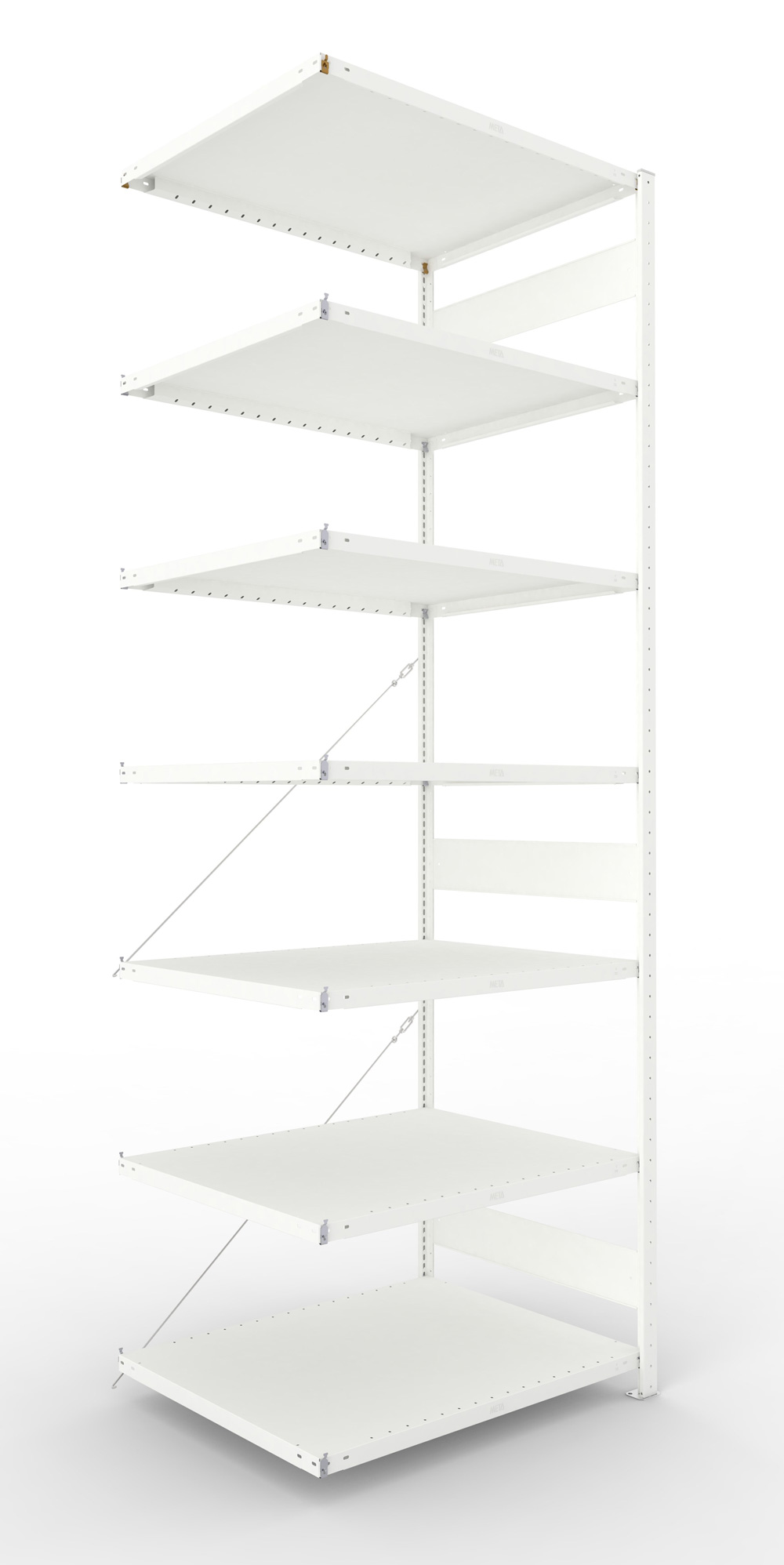 Fachbodenregal, 3000 x 1000 x 800 mm (HxBxT), Anbauregal