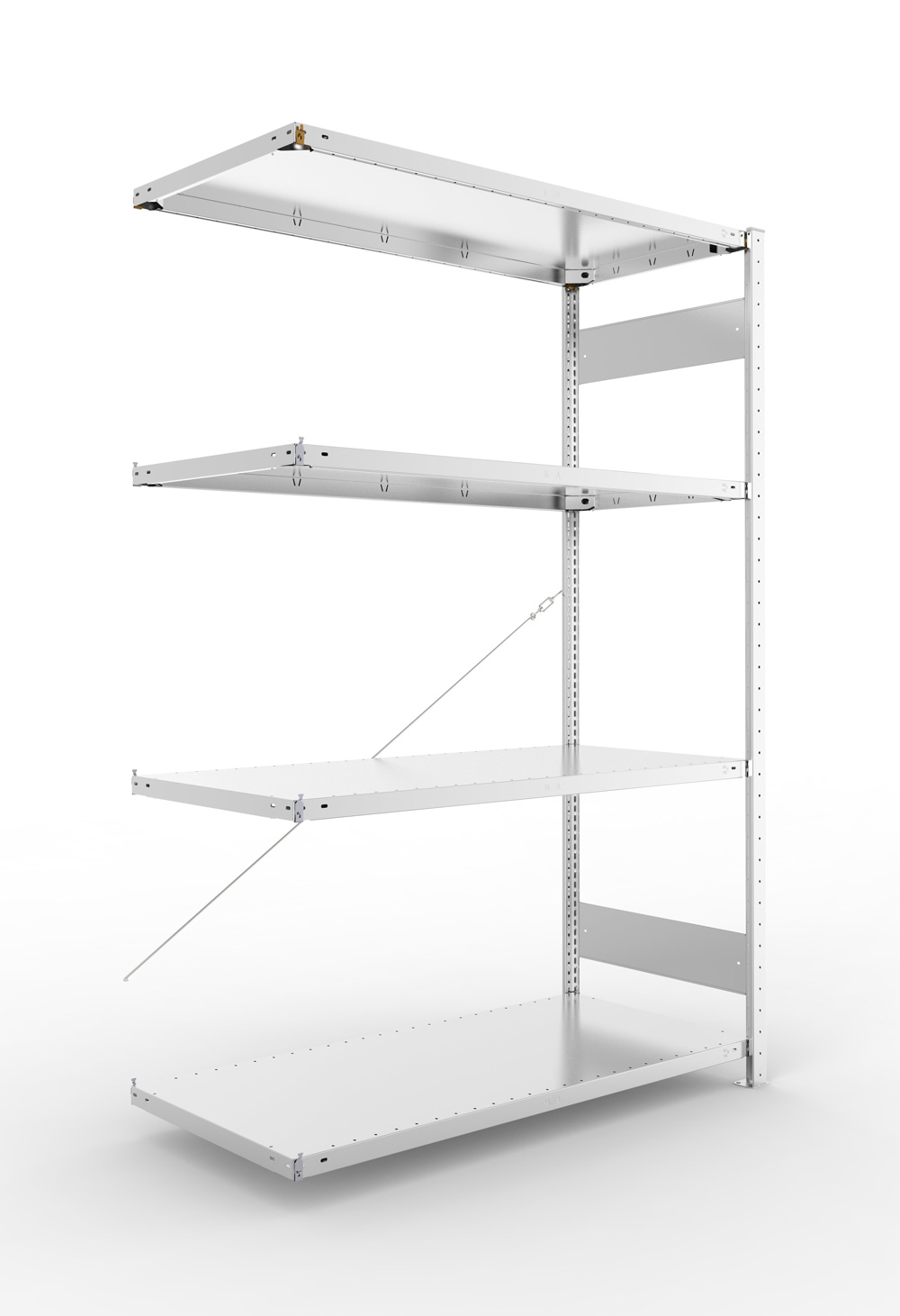 Fachbodenregal, 2000 x 1300 x 600 mm (HxBxT), Anbauregal