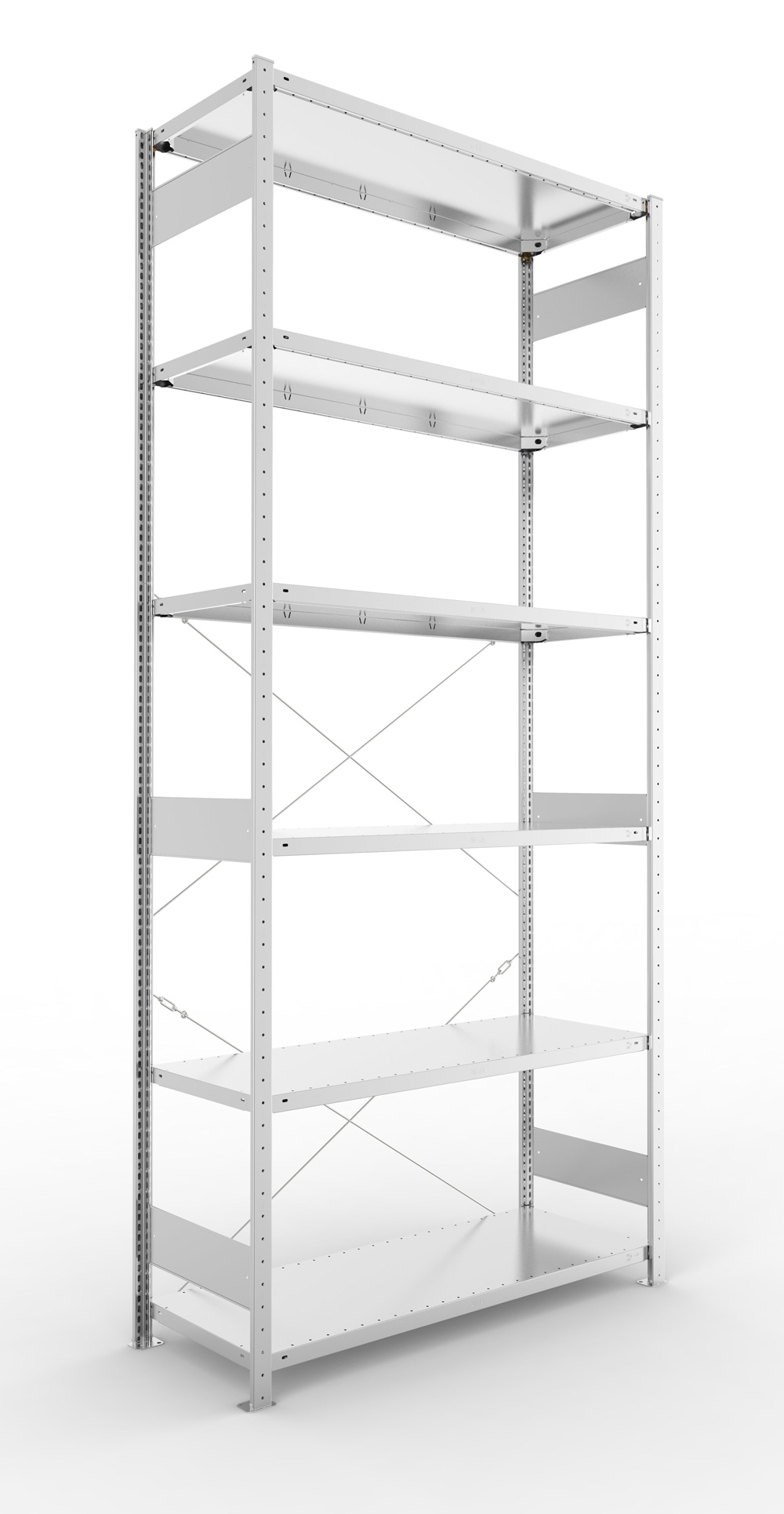 Fachbodenregal, 3000 x 1000 x 500 mm (HxBxT), Grundregal
