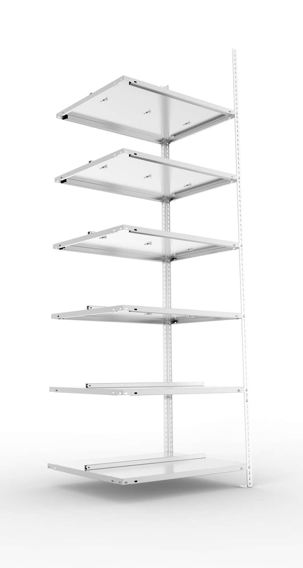 Büroschraubregal, 2200 x 750 x 600 mm (HxBxT), Anbauregal