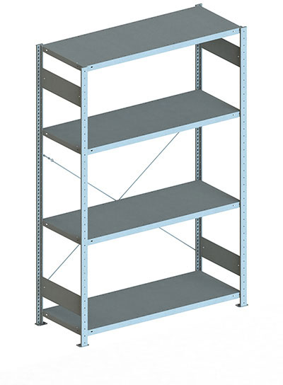 Fachbodenregal, 2000 x 1300 x 500 mm (HxBxT), Grundregal