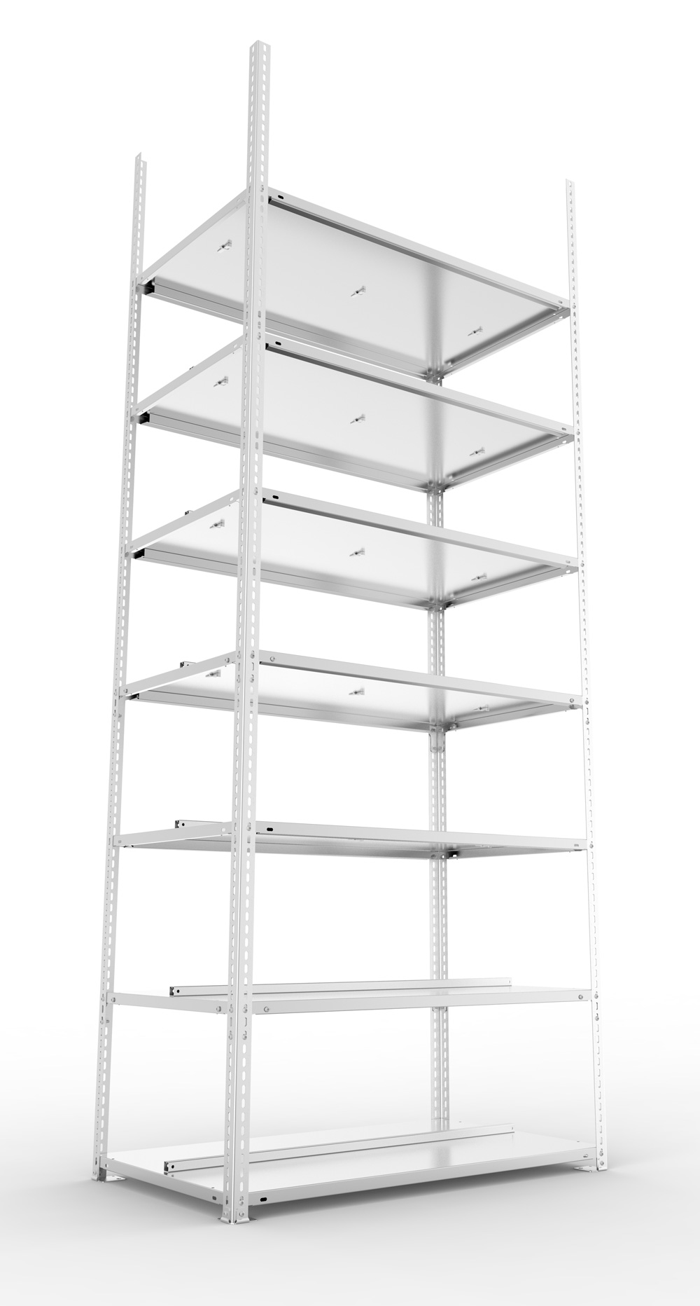 Büroschraubregal, 2500 x 1000 x 600 mm (HxBxT), Grundregal