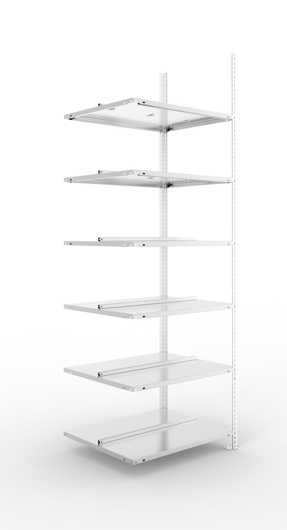 Büroschraubregal, 2200 x 750 x 600 mm (HxBxT), Anbauregal
