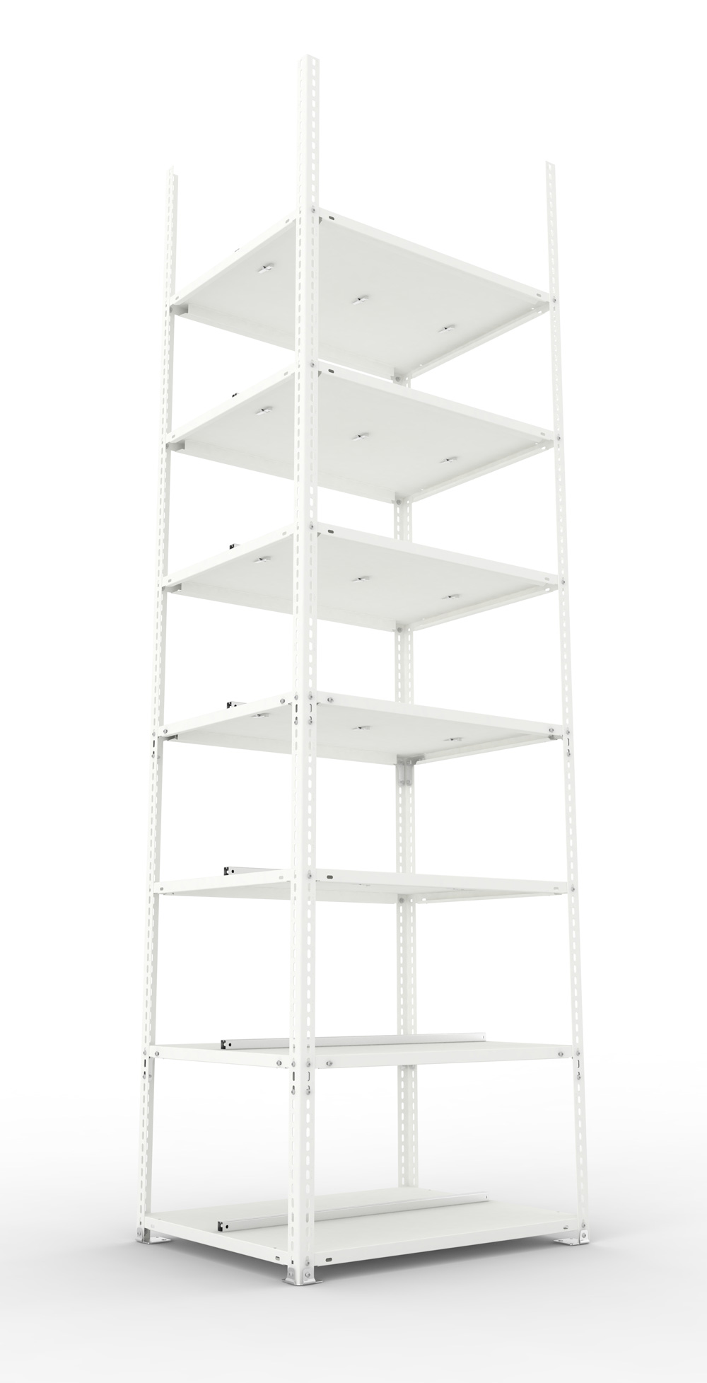 Büroschraubregal 2500 x 750 x 600 mm (HxBxT), Grundregal