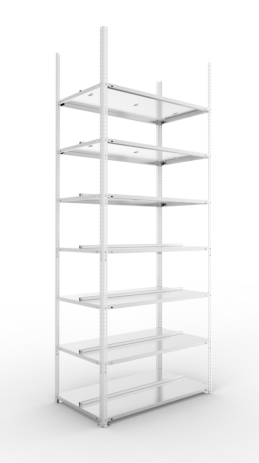 Büroschraubregal, 2500 x 1000 x 600 mm (HxBxT), Grundregal