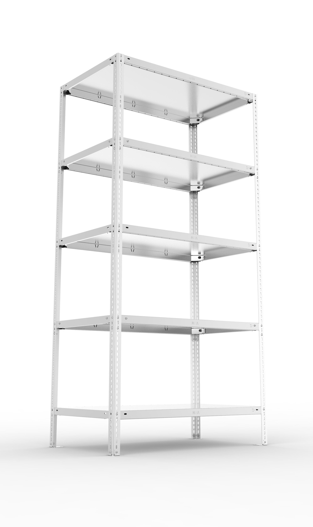 Fachbodenschraubregal, 2000 x 1000 x 600 mm (HxBxT), Grundregal