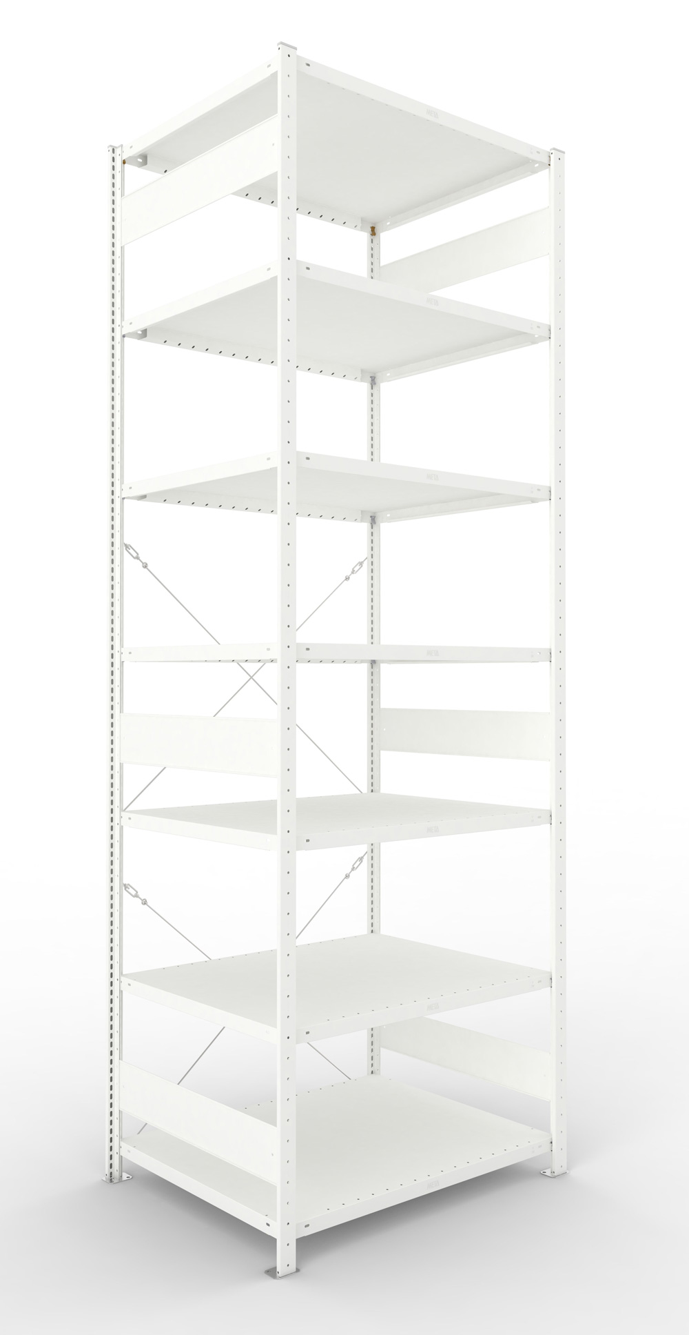 Fachbodenregal, 3000 x 1000 x 800 mm (HxBxT), Grundregal