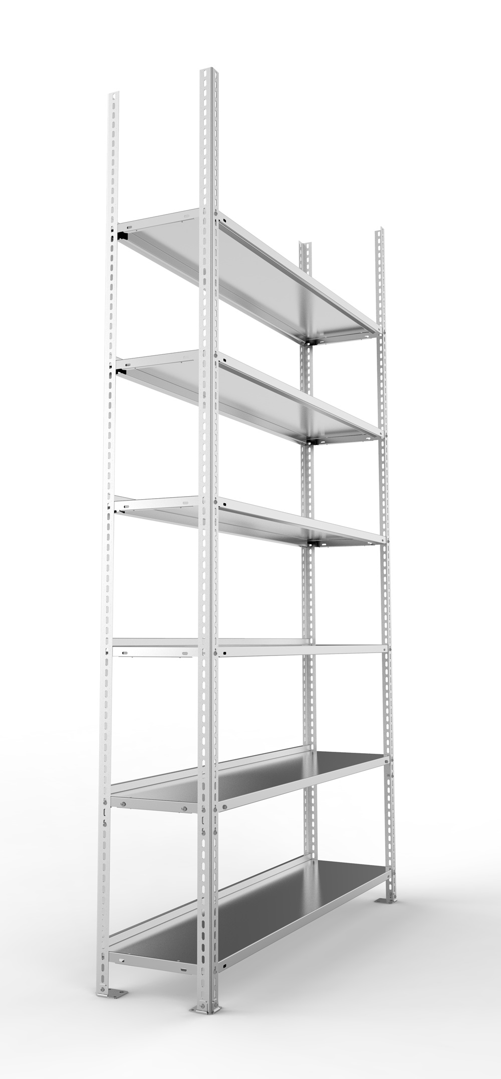 Büroschraubregal, 2200 x 1250 x 300 mm (HxBxT), Grundregal