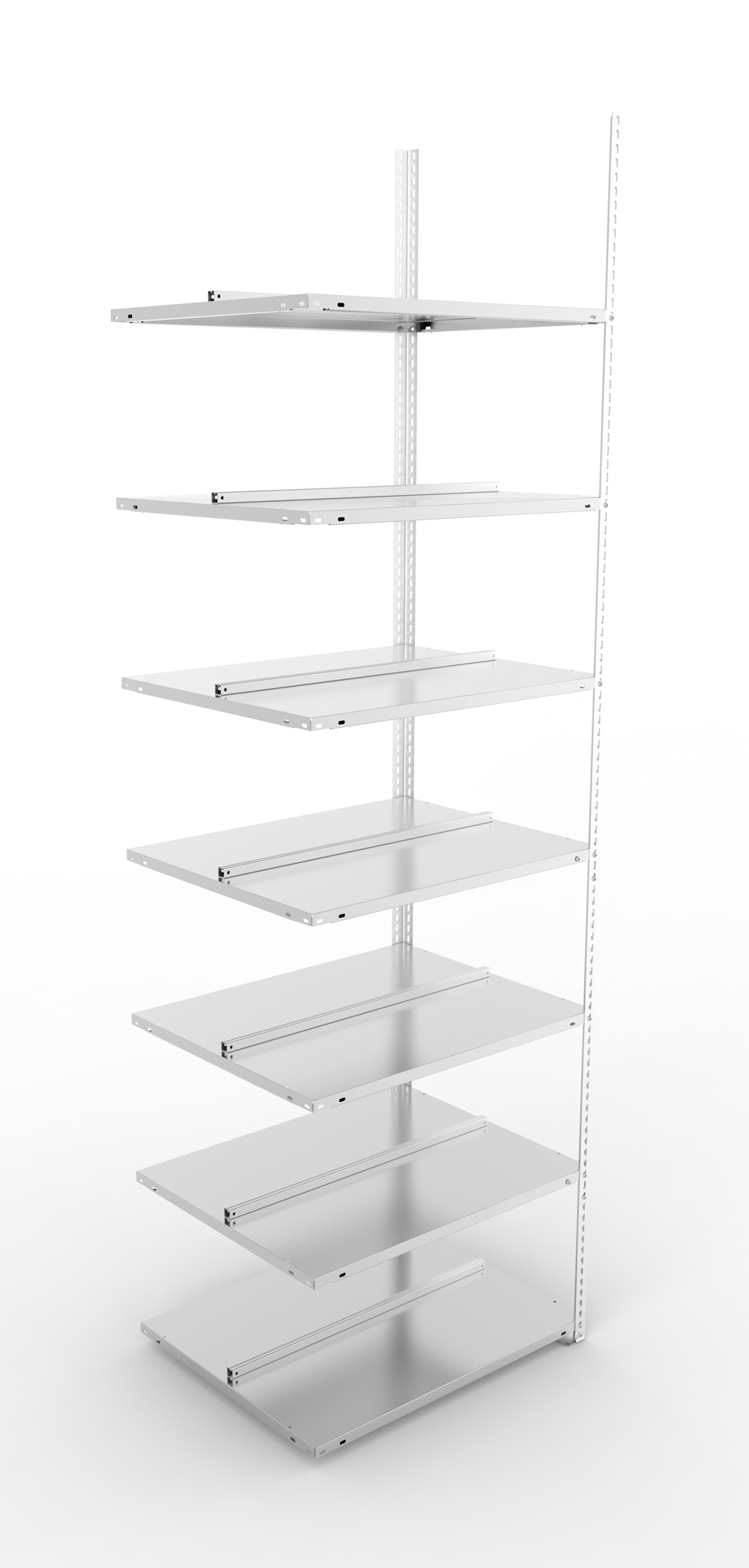 Büroschraubregal, 2500 x 750 x 600 mm (HxBxT), Anbauregal