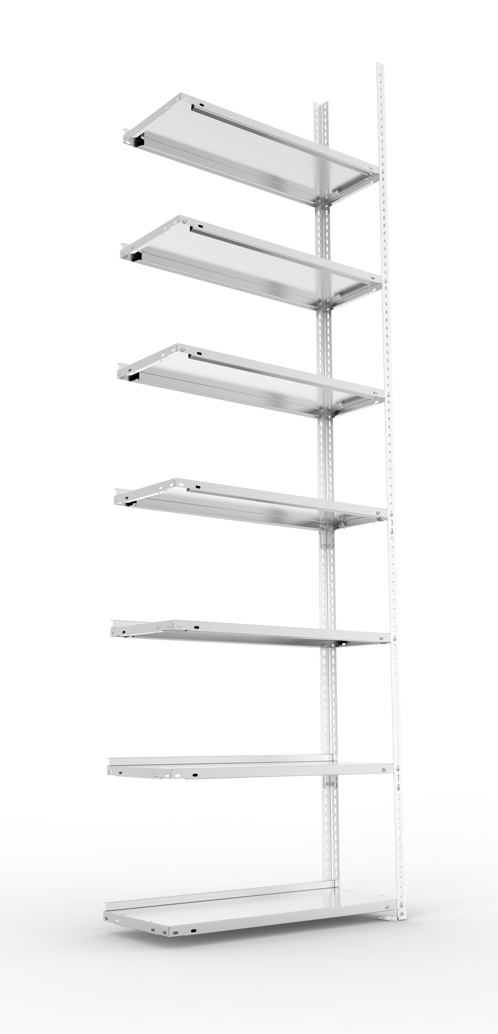 Büroschraubregal, 2500 x 750 x 300 mm (HxBxT), Anbauregal