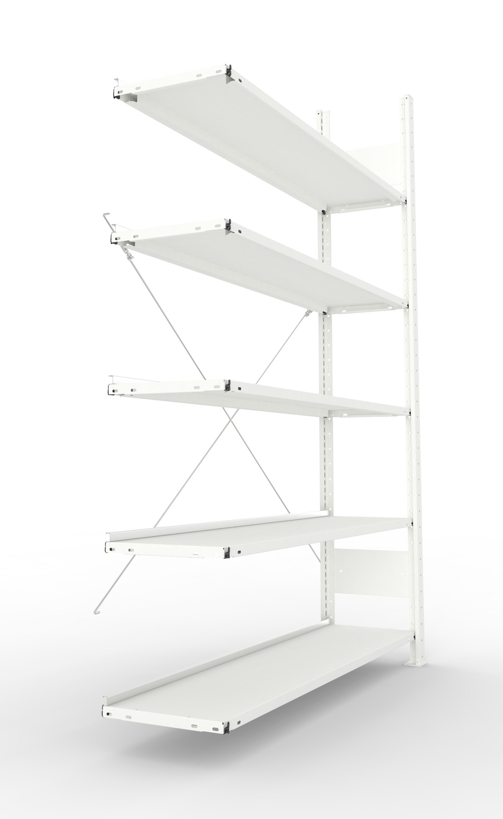 Büroregal, 1850 x 1250 x 300 mm (HxBxT), Anbauregal